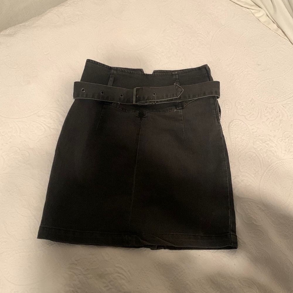 dark denim skirt